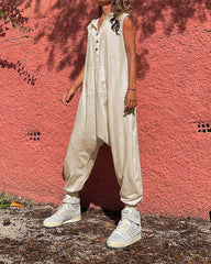Clidress Solid Roomy Fit Hooded Jumpsuit