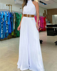 Clidress Halter Neck Wide Leg Jumpsuit