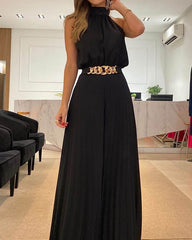 Clidress Halter Neck Wide Leg Jumpsuit