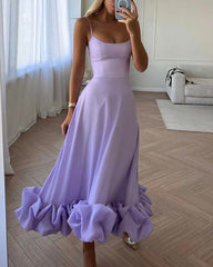 Clidress Slip A Line 3D Flower Hem Party Dress