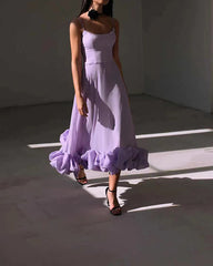 Clidress Slip A Line 3D Flower Hem Party Dress