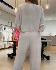 Clidress 3/4 Sleeve Casual Top & Pants Set