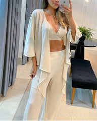 Clidress 3/4 Sleeve Casual Top & Pants Set