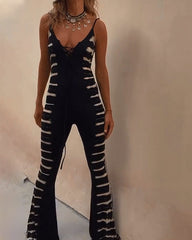 Clidress Boho Music Festival Printing Hot Jumpsuit