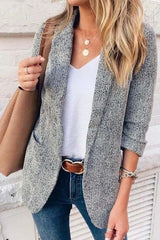 Clidress Smoky Gray Classic Blazer Suit Coat