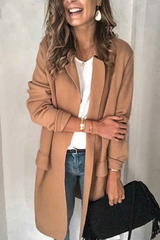Clidress Lapel Long Overcoat Leisure Suits