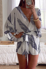 Clidress Plantain Leave Batwing Romper