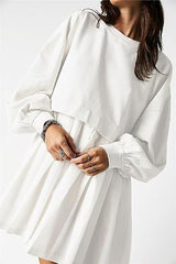 Clidress Patchwork Sweatshirt Loose Dress
