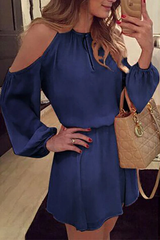 Clidress Off Shoulder Chiffon Mini Dress
