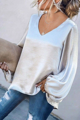Clidress Silk Feel Casual Loose Blouse Top