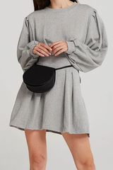 Clidress Puff Sleeves Sweater Dress